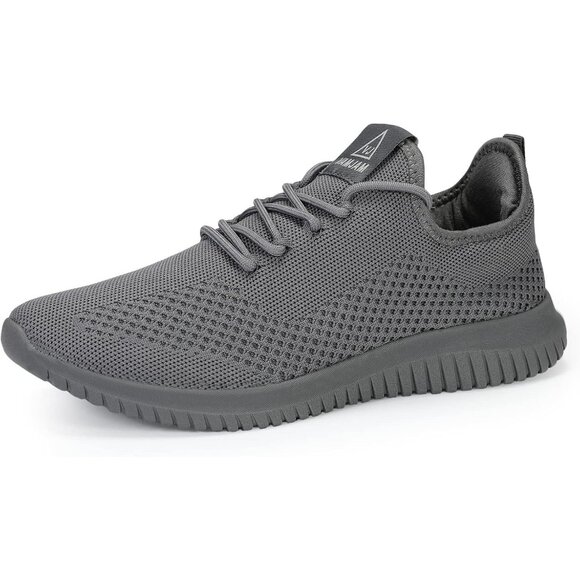 Men's Grey Ultra Lightweight Breathable Walking Athletic Fashion Sneakers